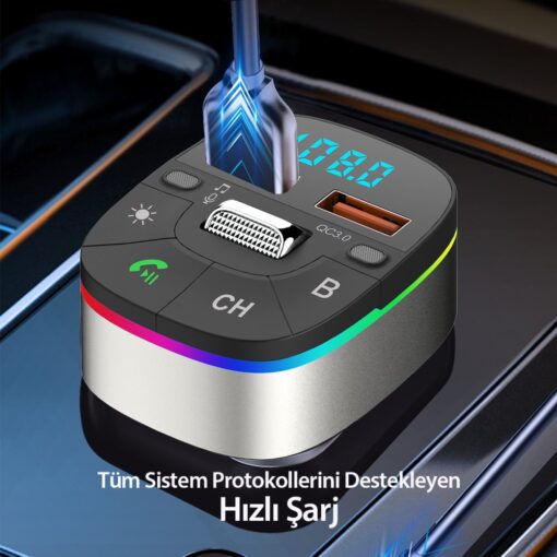 Earldom M74 Bluetooth USB3.0 Dijital FM Transmitter - Görsel 7