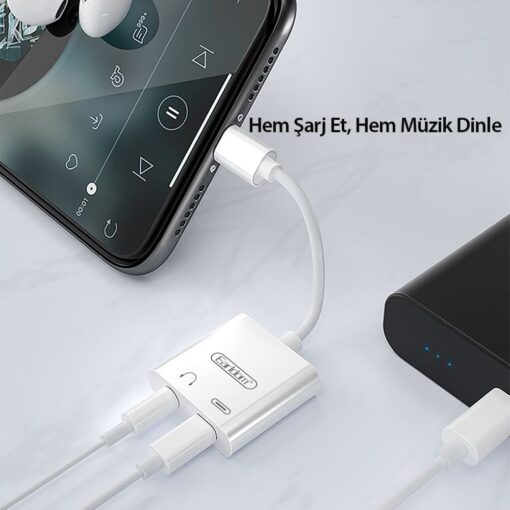 Earldom OT46 Tak Çalıştır Lightning to 2in1 Type-C ve Aux Dönüştürücü - Görsel 2