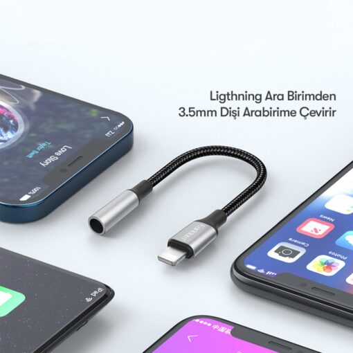 Earldom OT76 Tak Çalıştır 12cm Lightning to Aux Dönüştürücü - Görsel 9