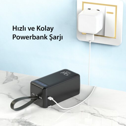 Earldom PB58 50.000 mAh PD Hızlı Şarj Dijital Göstergeli Powerbank - Görsel 7