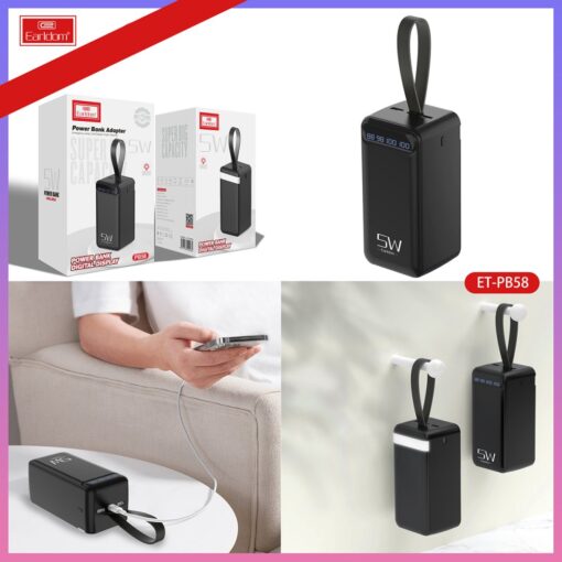 Earldom PB58 50.000 mAh PD Hızlı Şarj Dijital Göstergeli Powerbank - Görsel 9