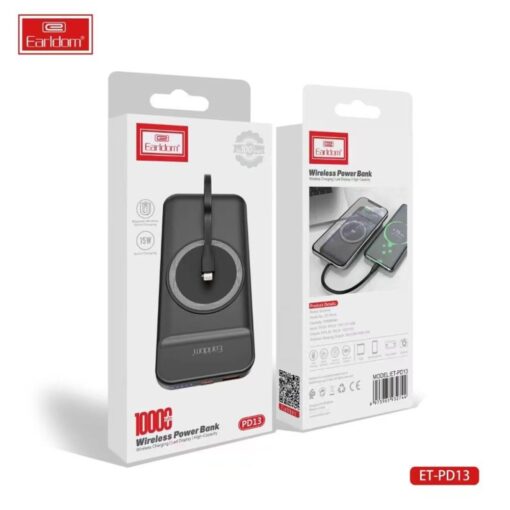 Earldom PD13 10.000 mAh Kablosuz Şarjlı PD Hızlı Şarj Powerbank - Görsel 3