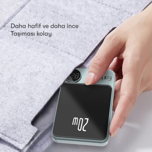 Earldom PD23 5.000 mAh 20W Kablosuz Şarjlı PD Hızlı Şarj Mini Powerbank - Görsel 7