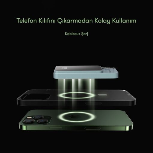 Earldom PD23 5.000 mAh 20W Kablosuz Şarjlı PD Hızlı Şarj Mini Powerbank - Görsel 3
