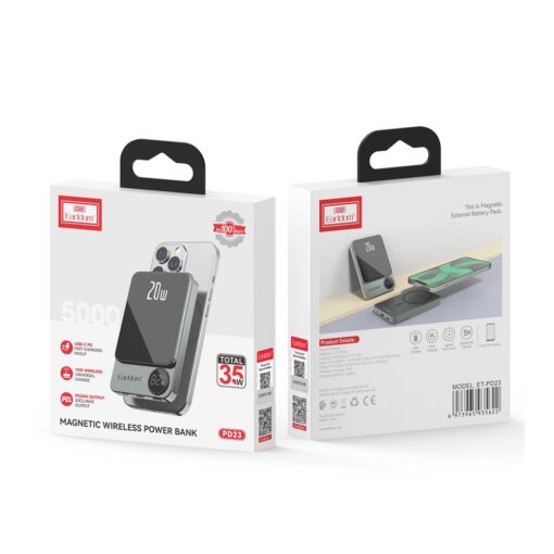 Earldom PD23 5.000 mAh 20W Kablosuz Şarjlı PD Hızlı Şarj Mini Powerbank - Görsel 4