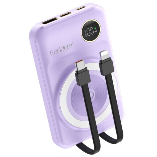 Earldom PD28 10.000 mAh 22.5W Kablosuz Şarjlı Dijital Göstergeli PD Hızlı Şarj Mini Powerbank