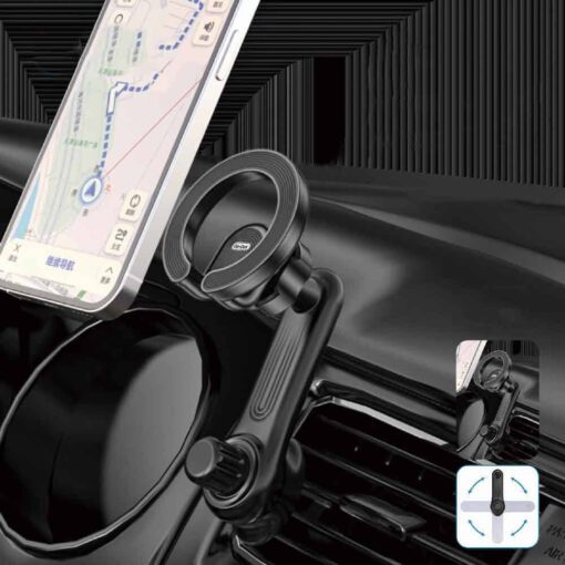 Go Des GD-HD311 Magsafe Magnetik 360 Derece Dönebilen Dirsek Ve Başlıklı Telefon Tutucu Havalandırma Tasarım - Görsel 2