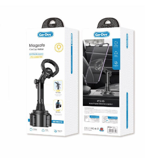 Go Des GD-HD312 Magsafe Magnetik Teleskopik Boyun Ve 360 Derece Dönebilen Başlıklı Telefon Tutucu Bardaklık Tasarım - Görsel 2