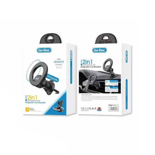 Go Des GD-HD318 Magsafe Magnetik 360° Dönebilen 2in1 Havalandırma ve Düz Zemin Telefon Tutucu - Görsel 3