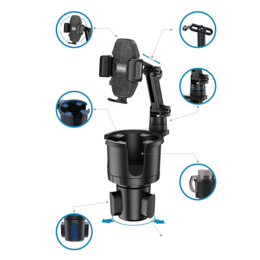 Go Des GD-HD566 360 Derece Dönebilen 2 in 1 Araç Telefon Tutucu Ve Bardak Tutucu - Görsel 3