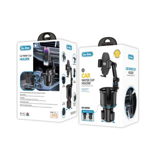 Go Des GD-HD566 360 Derece Dönebilen 2 in 1 Araç Telefon Tutucu Ve Bardak Tutucu - Görsel 4