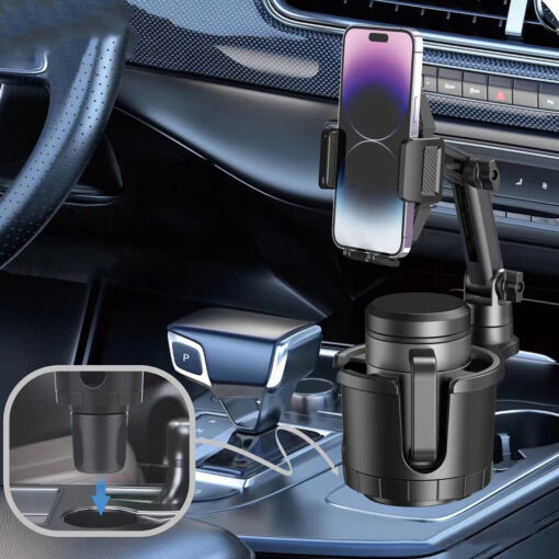 Go Des GD-HD566 360 Derece Dönebilen 2 in 1 Araç Telefon Tutucu Ve Bardak Tutucu - Görsel 5