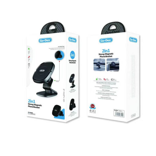 Go Des GD-HD666S Güçlü Magnetik 360° Dönebilen 2in1 Havalandırma ve Düz Zemin Araç Telefon Tutucu - Görsel 3
