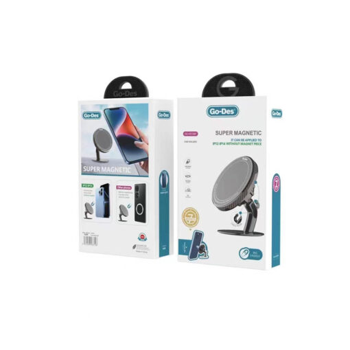 Go Des GD-HD726P 360 Derece Yuvarlak Oynar Başlıklı Süper Magnetik Araç Telefon Tutucu - Görsel 2