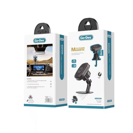 Go Des GD-HD835S Magnetik 360° Dönebilen 2in1 Havalandırma ve Düz Zemin Araç Telefon Tutucu - Görsel 2