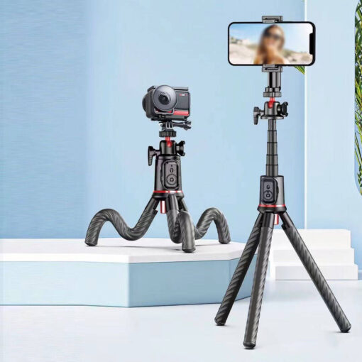 Go Des GD-ST86 Çok Fonksiyonlu Teleskopik Esneyebilen Uzaktan Kumanda Aparatlı Tripod - Görsel 3