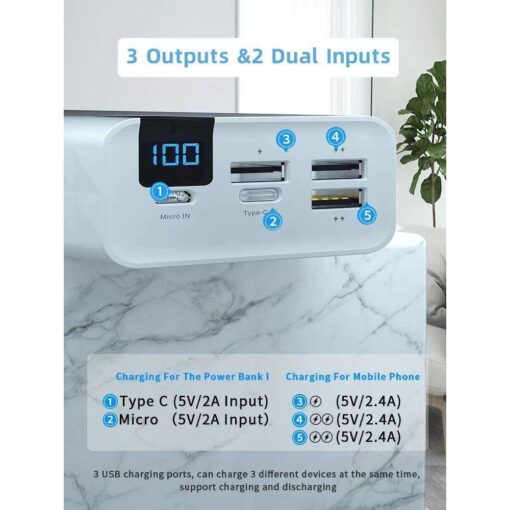 Konfulon A19 Dijital Ekranlı Powerbank 30.000 mAh Hızlı Şarj - Görsel 4