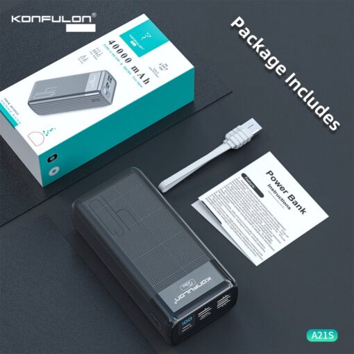 Konfulon A21S Led Işıklı Powerbank 40.000 mAh - Görsel 3
