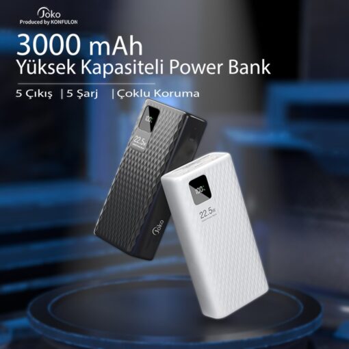 Konfulon A28Q 60.000 mAh 1 Adet 22.5W Usb / 1 Adet 20W Type-C ve 5 Adet 15W Usb Çıkışlı PD Powerbank - Görsel 4