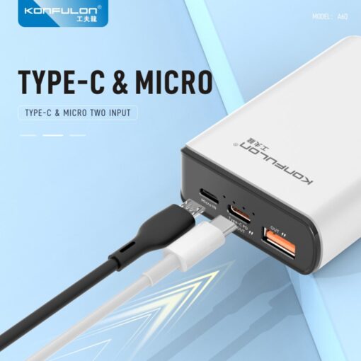 Konfulon A6Q 22.5W Usb 3.0 ve 20W Type-C Çıkışlı 10.000 mAh PD Powerbank - Görsel 9