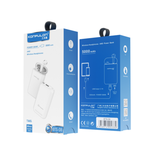 Konfulon BTS08 Kablosuz Airpods Kulaklık Powerbank 5.000 mAh - Görsel 3