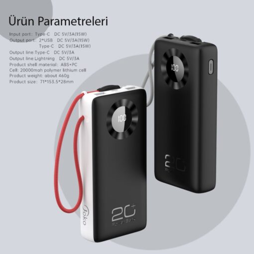 Konfulon J08 Powerbank 20.000 mAh - Görsel 3