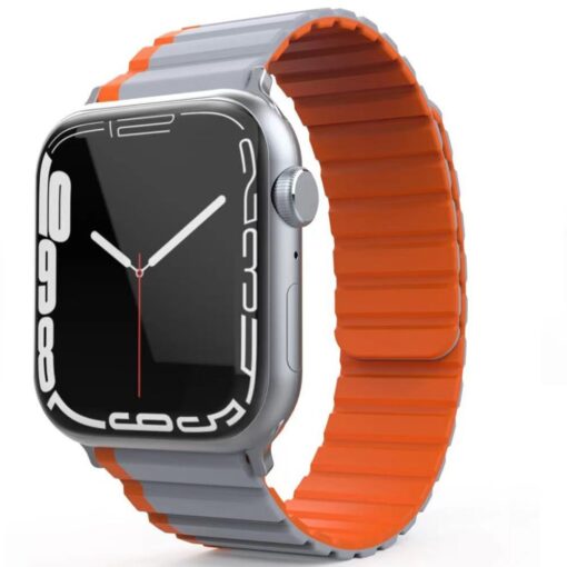 Movenchy Apple Watch Ultra 49mm MO-WB1 Çift Renk Mıknatıslı Silikon - Görsel 2