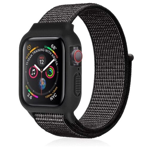 Apple Watch 42mm Hasırlı Cırtcırtlı Kasalı Kordon - Görsel 2