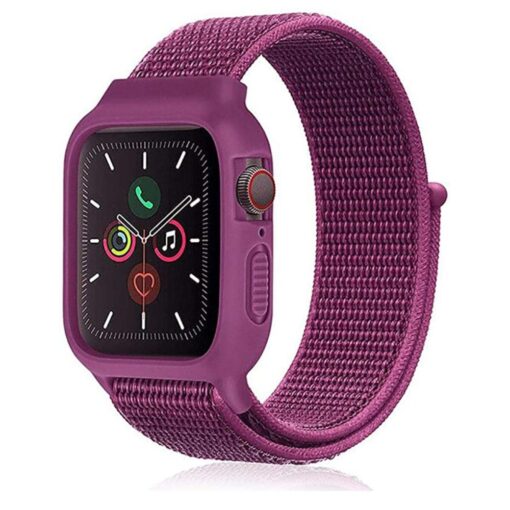 Apple Watch 42mm Hasırlı Cırtcırtlı Kasalı Kordon - Görsel 4