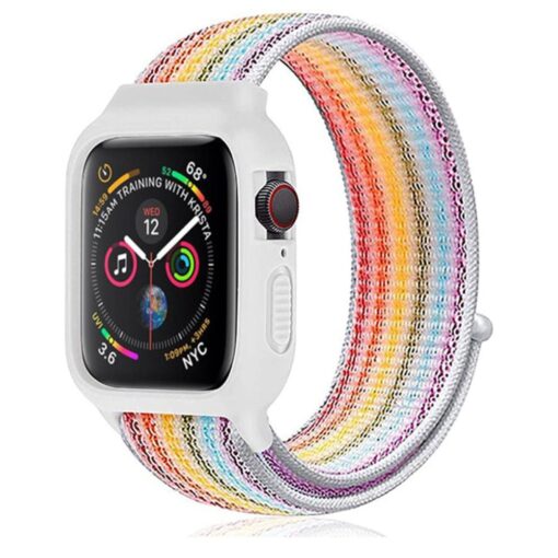 Apple Watch 42mm Hasırlı Cırtcırtlı Kasalı Kordon - Görsel 5