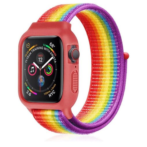 Apple Watch 42mm Hasırlı Cırtcırtlı Kasalı Kordon - Görsel 6