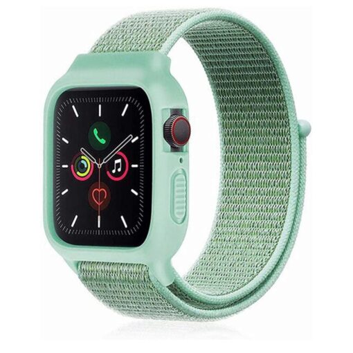 Apple Watch 42mm Hasırlı Cırtcırtlı Kasalı Kordon