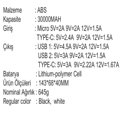 Newface NF232 30.000 mAh Powerbank - Görsel 4