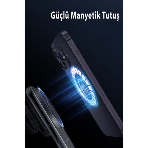 Newface S15 2in1 Izgara Klipsli 15W Telefon ve 5W Apple Watch Kablosuz Şarj Destekli Soğutucu Fanlı Manyetik Magsafe Araç Tutucu - Görsel 6