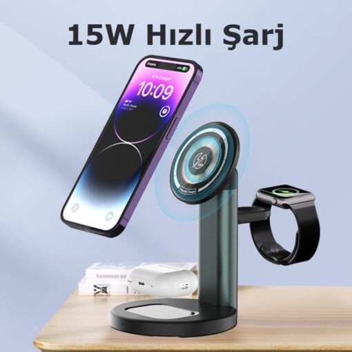 Newface S36-A 3in1 Kablosuz Şarj Masaüstü Set - Görsel 3