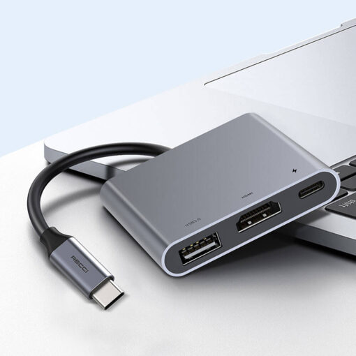 Type-C to Type-C PD100W + HDMI 4K@30Hz + USB3.0 Bağlantı Özellikli 3in1 Hub - Görsel 3