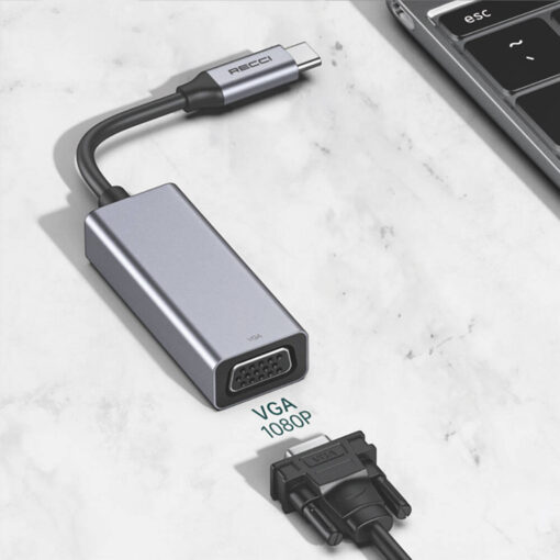 Recci RH12 VGA to Type-C Dönüştürücü Kablo - Görsel 3