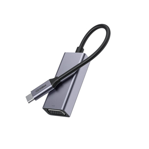 Recci RH09 Type-C to Type-C + SD/TF + USB3.0 + USB2.0 + HDMI + VGA + RJ45 Bağlantılı 9in1 Hub - Görsel 2