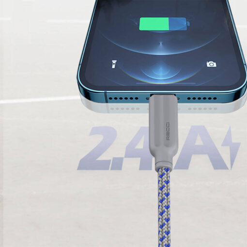 Recci RTC-N23L 2.4A Hızlı Şarj Özellikli Lightning to USB-A Kablo 1M - Görsel 4