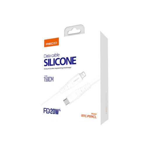 Recci RTC-P09CL Silicone Serisi 20W Hızlı Şarj Özellikli Type-C To Lightning PD Kablo 1.5M - Görsel 6