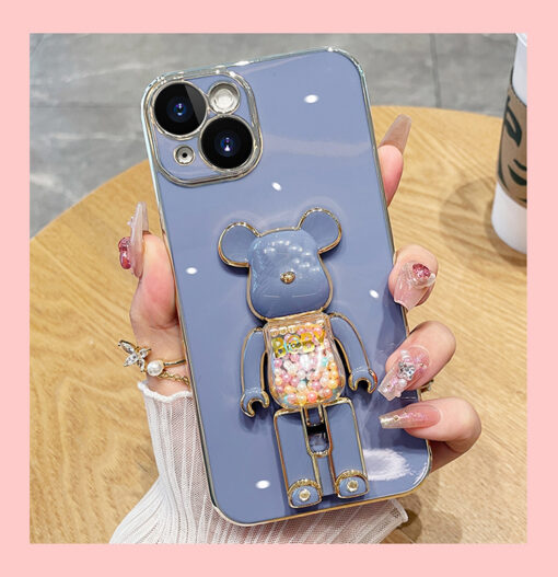 Robot Bear Boncuklu Parlak Kılıf - Görsel 6