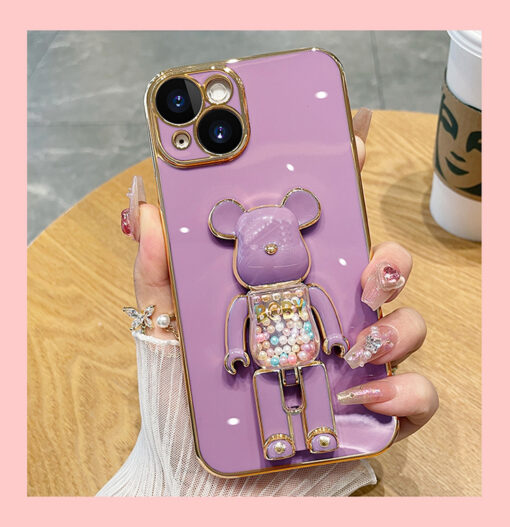 Robot Bear Boncuklu Parlak Kılıf - Görsel 5