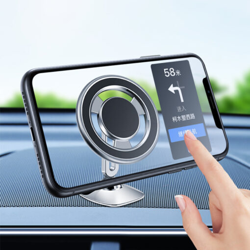 360 Derece Dönebilen Magnetik Düz Zemin Versiyon Araç Telefon Tutucu - Görsel 4