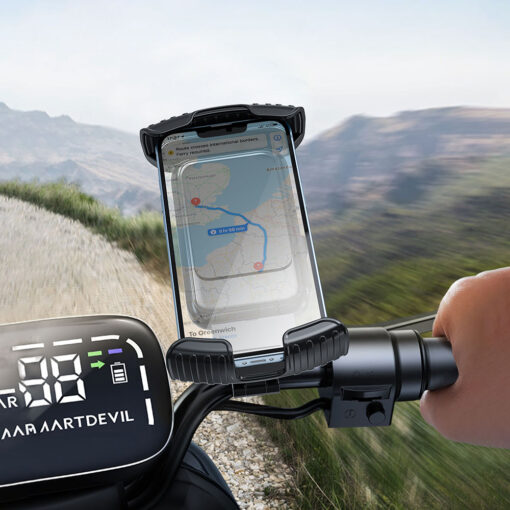 Wiwu CH037 Sarsıntı Önleyici 360° Derece Dönebilen Ayarlanabilir Motosiklet ve Bisiklet Telefon Tutucu - Görsel 4