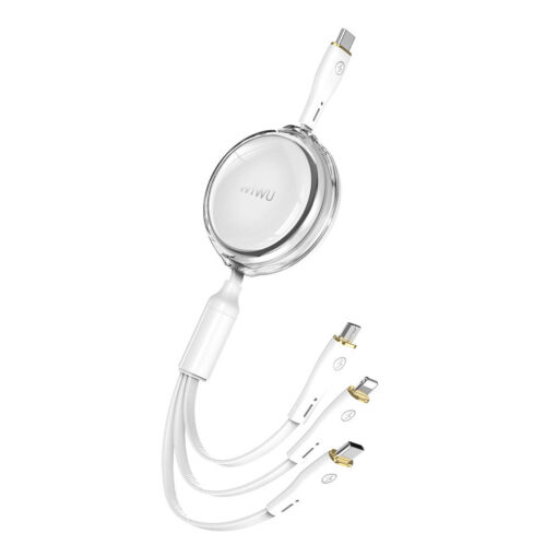 Vigor Serisi 3in1 Type-C Lightning Micro USB Makaralı Data ve Şarj Kablosu 100W 1.5M
