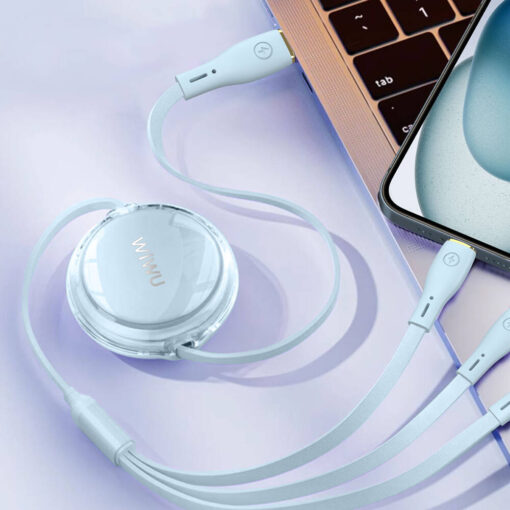 Vigor Serisi 3in1 Type-C Lightning Micro USB Makaralı Data ve Şarj Kablosu 100W 1.5M - Görsel 5