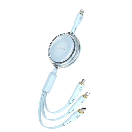 Vigor Serisi 3in1 Type-C Lightning Micro USB Makaralı Data ve Şarj Kablosu 100W 1.5M - Görsel 6