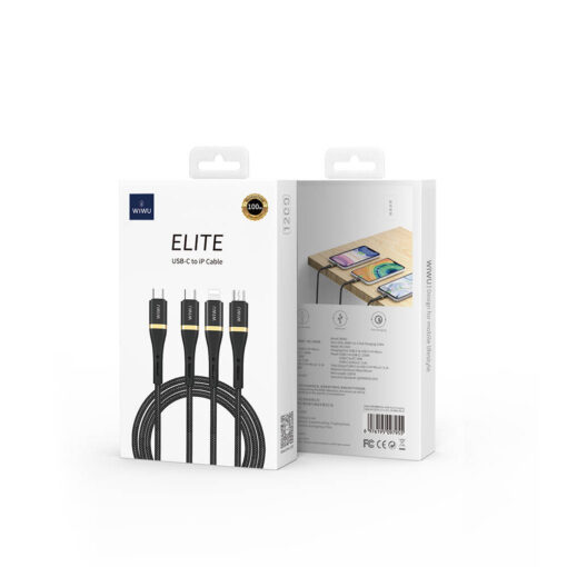 Elite Serisi 3in1 Type-C to Lightning – Type-C – Micro USB Ultra Hızlı Şarj Kablosu 100W 1.2M - Görsel 2