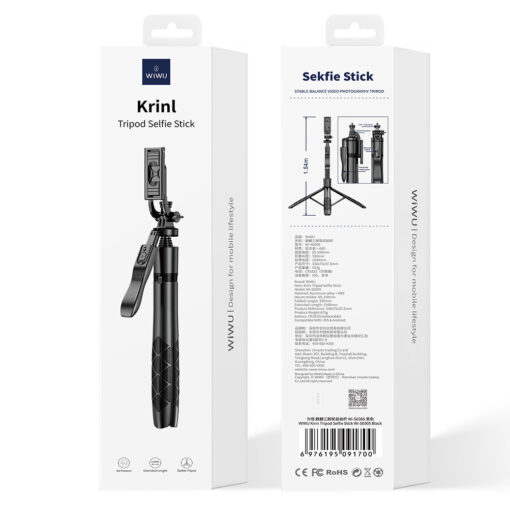Wiwu Wi-SE005 Çok Fonksiyonlu Sabitleyici Ayrılabilir Canlı Yayın Tripod Selfie Çubuğu - Görsel 6