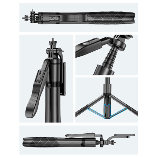 Wiwu Wi-SE005 Çok Fonksiyonlu Sabitleyici Ayrılabilir Canlı Yayın Tripod Selfie Çubuğu - Görsel 8
